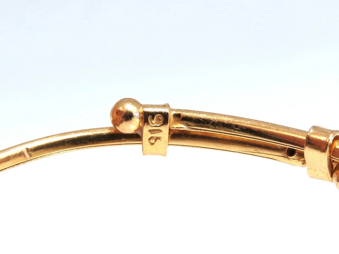 18kt Twin Girl's Bangle Bracelets Adjustable Interlocking Vintage Mod** - 5