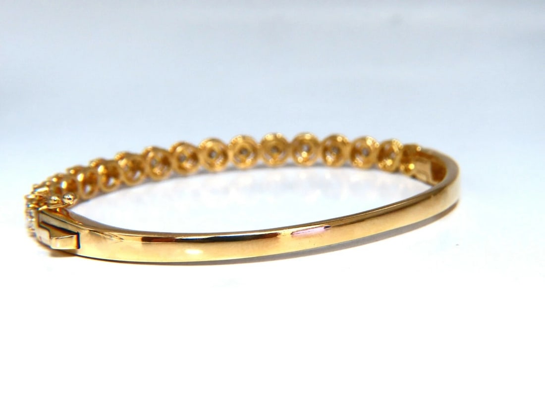 2.02ct Natural Diamonds Bangle Bracelet 14 Karat** - 5