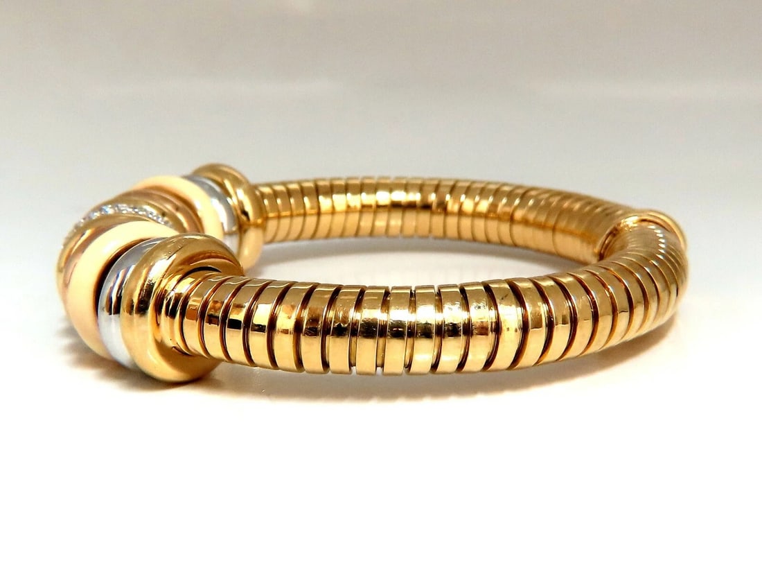 1.00ct Diamonds Ladies Accordion Bangle Bracelet 18 karat Rolling Rings Float** - 2