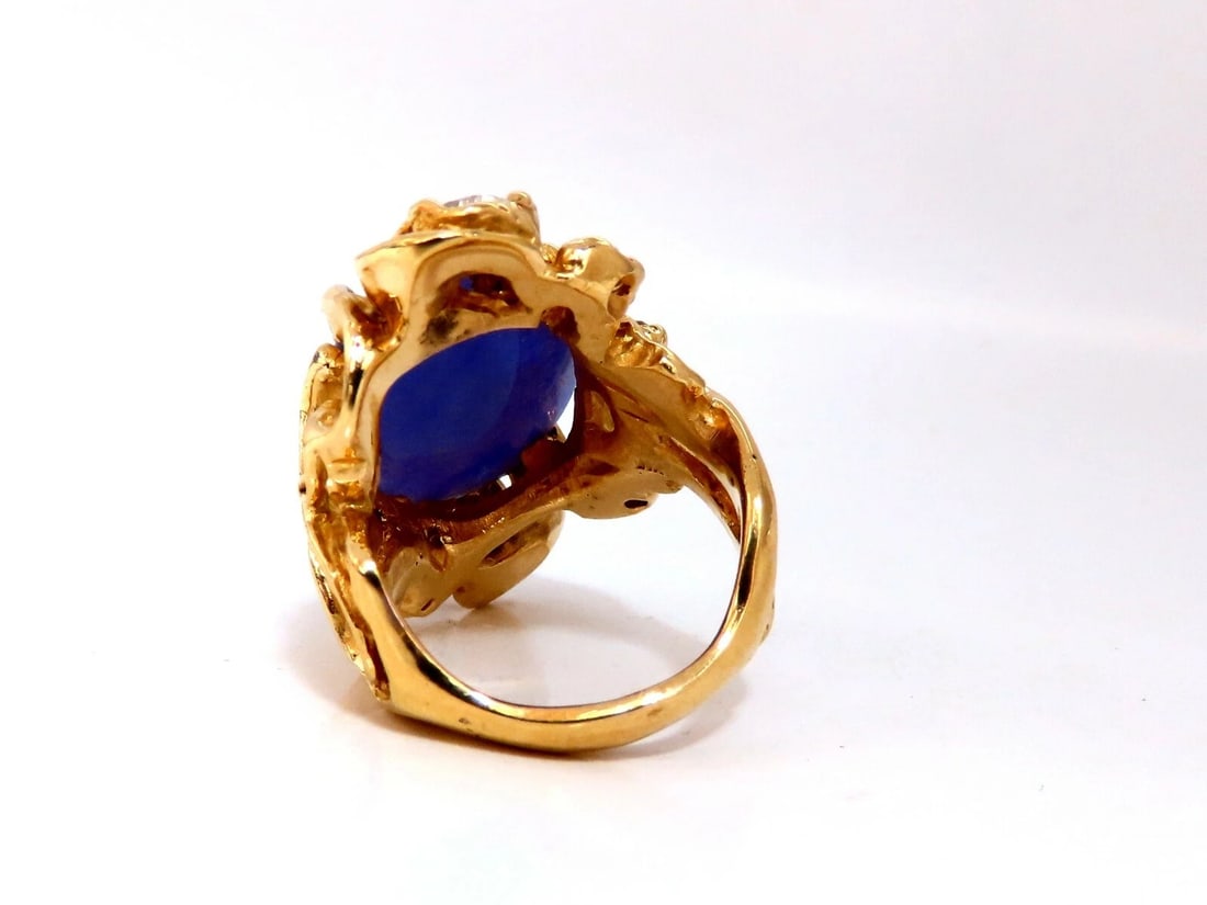 GIA Certified Natural Purple Jade Diamonds Ring 18 Karat** - 4