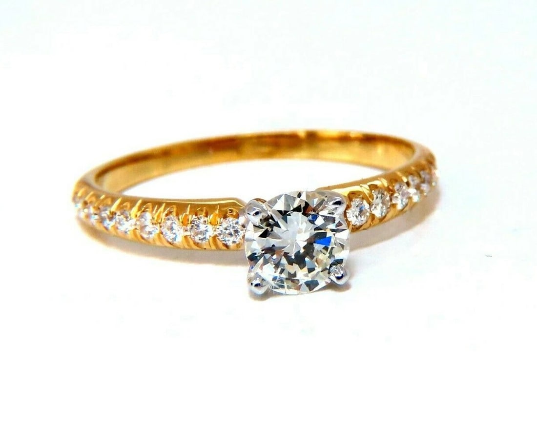 GIA Certified .69ct round cut diamond Raised Diamond Engagement Ring 14 Karat** (1 of 5)