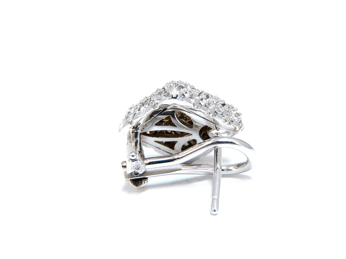 1.90ct Natural Canary Yellow Sapphire Diamond Clip Earrings 18 Karat Omega** - 3