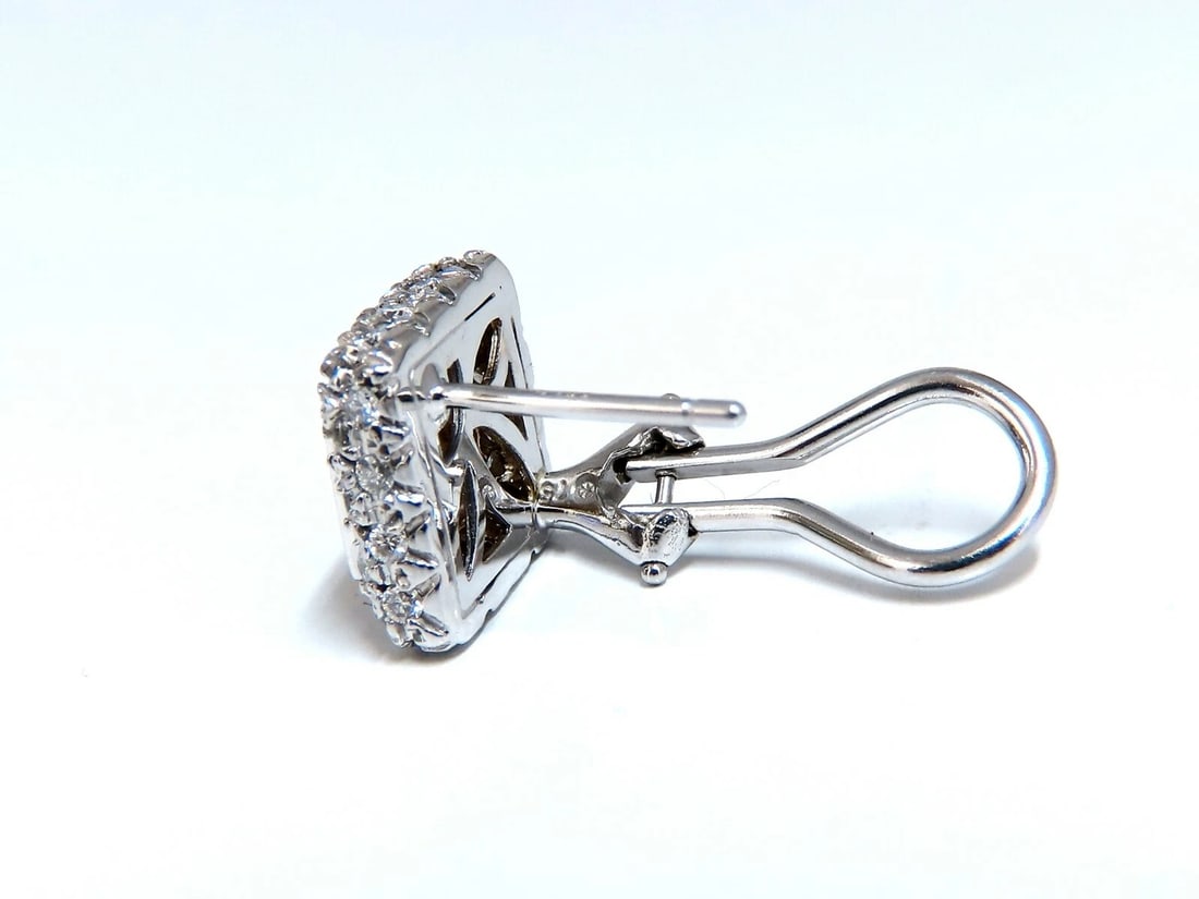 1.90ct Natural Canary Yellow Sapphire Diamond Clip Earrings 18 Karat Omega** - 4