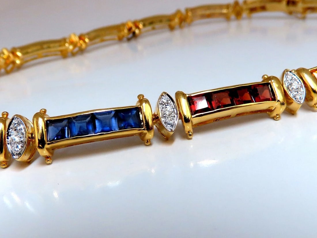 50ct Natural Garnet Tourmaline Aquamarine Peridot Citrine Diamond Necklace 14k** - 8