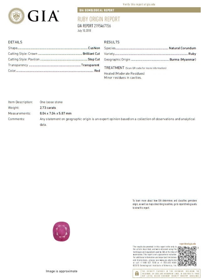 GIA Certified 4.08ct Burma Red Ruby Diamonds Ring 18 Karat** - 8