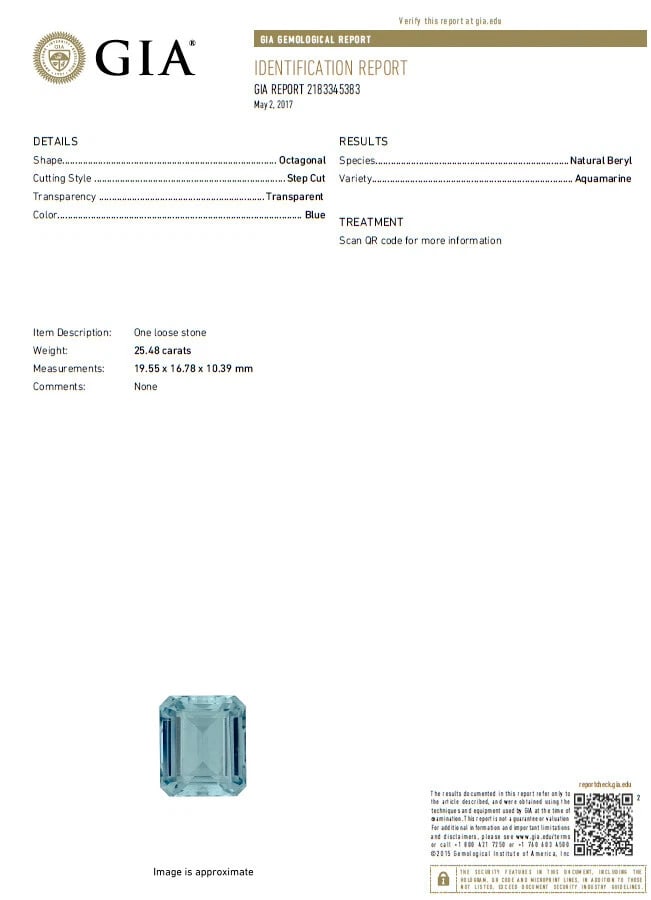 GIA Certified 25.48ct. Natural "Blue" Aquamarine 15ct Diamonds Necklace 18kt** - 8