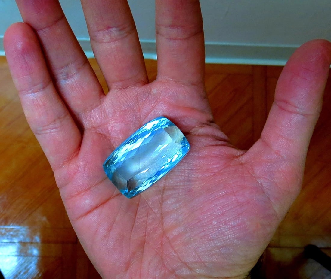 GIA Certified 157.55ct Natural Aqua Blue Cushion Cut Aquamarine Magnificent+ - 6