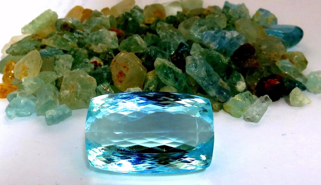 GIA Certified 157.55ct Natural Aqua Blue Cushion Cut Aquamarine Magnificent+ - 7