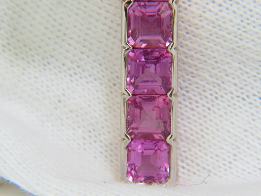 18KT GIA 10.41CT NATURAL PINK SAPPHIRE DIAMOND CROSS PENDANT NECKLACE ** - 10