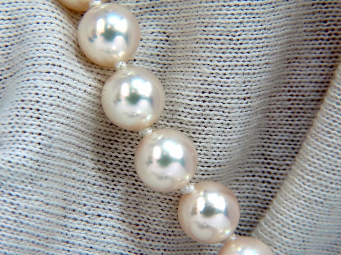 GIA Certified 53 Natural Akoya Pearls Necklace Saltwater Pintada Fucata 18kt ** - 4