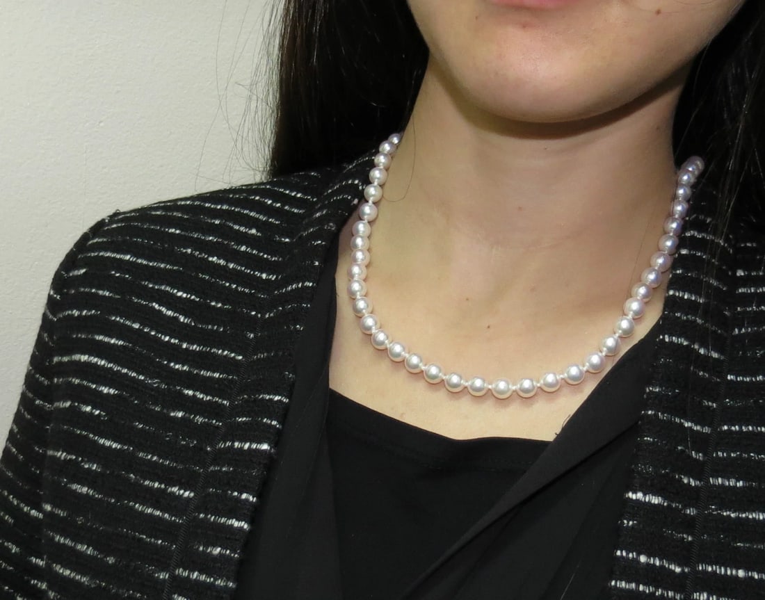 GIA Certified 53 Natural Akoya Pearls Necklace Saltwater Pintada Fucata 18kt ** - 7