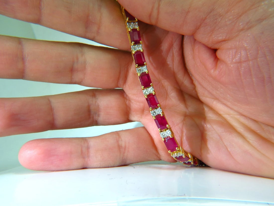 GIA CERTIFIED 18KT 23.46CT NATURAL RUBY DIAMOND BRACELET VIVID** - 10