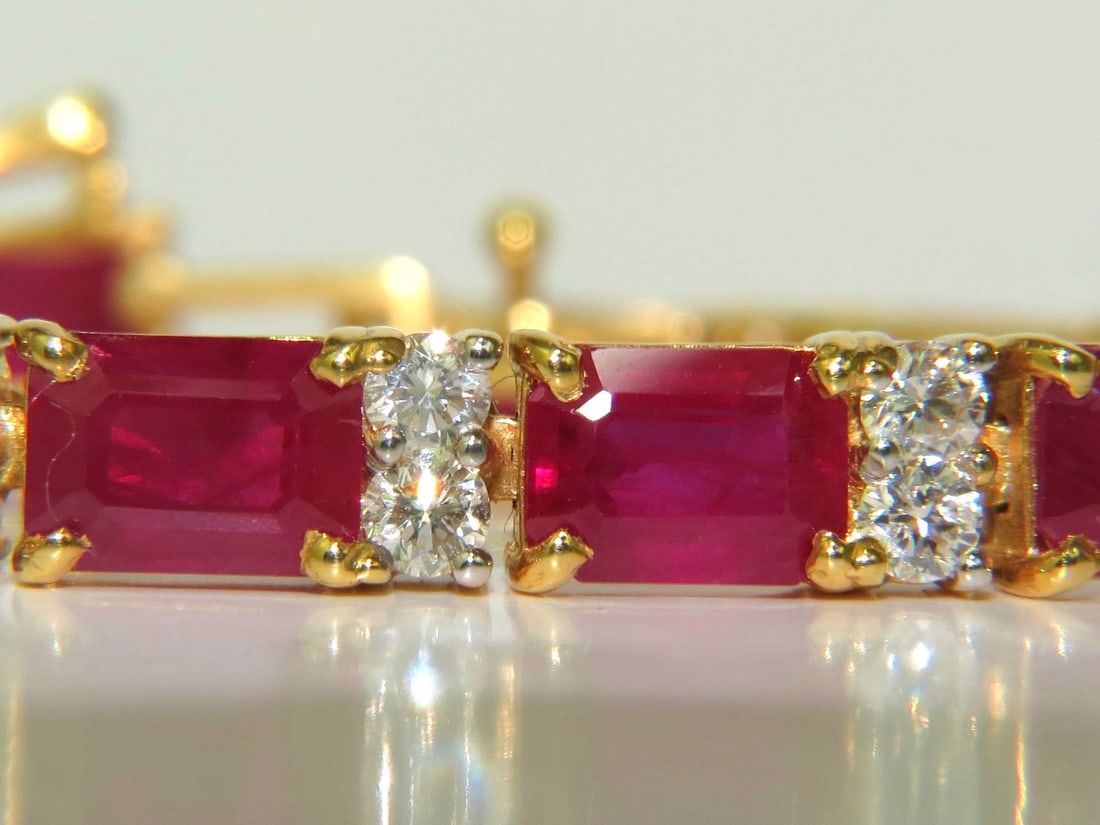 GIA CERTIFIED 18KT 23.46CT NATURAL RUBY DIAMOND BRACELET VIVID** - 5