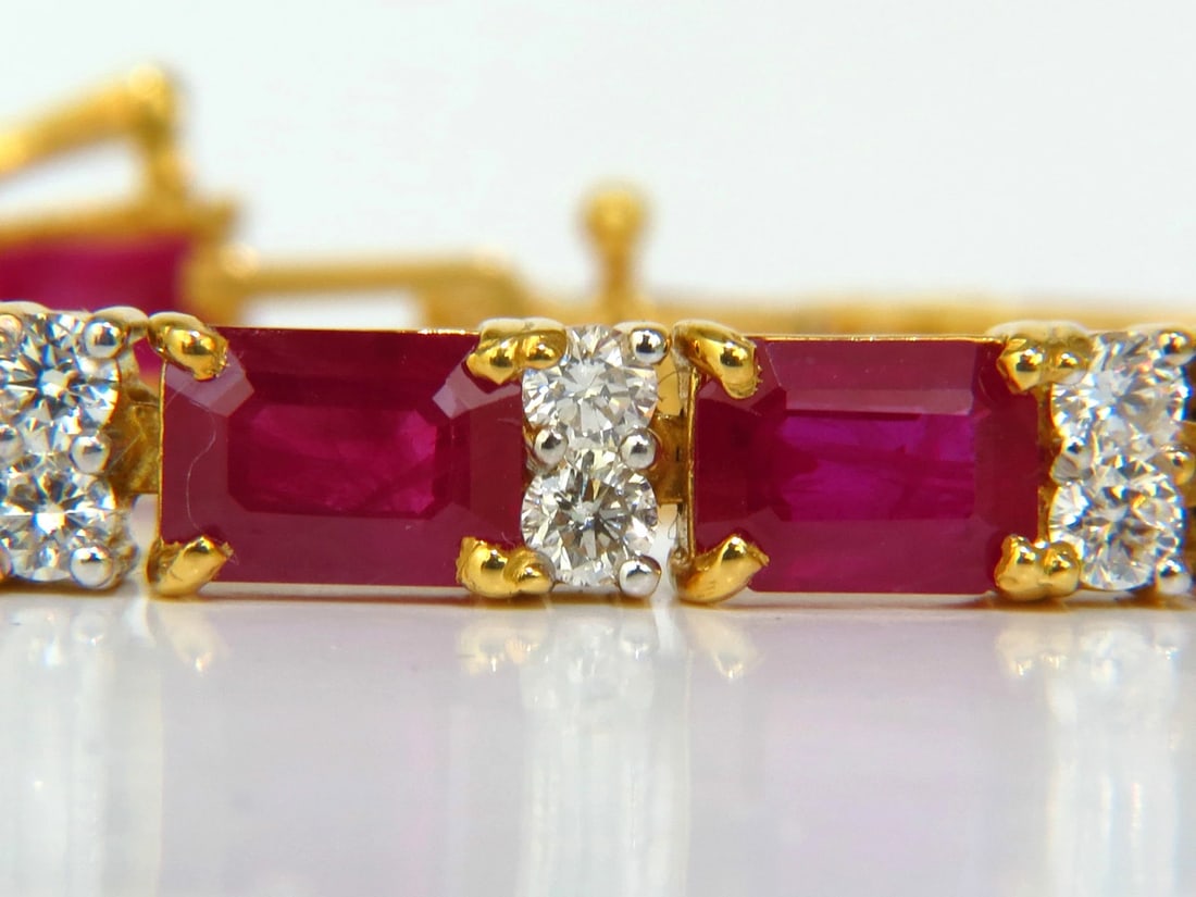 GIA CERTIFIED 18KT 23.46CT NATURAL RUBY DIAMOND BRACELET VIVID** - 6