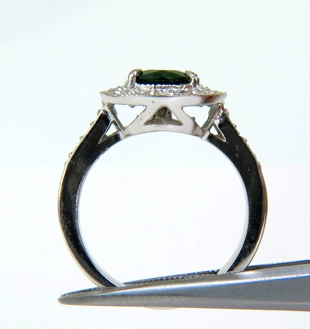 2.56CT NATURAL BRIGHT FINE GEM GREEN TSAVORITE DIAMOND RING 14KT** - 6