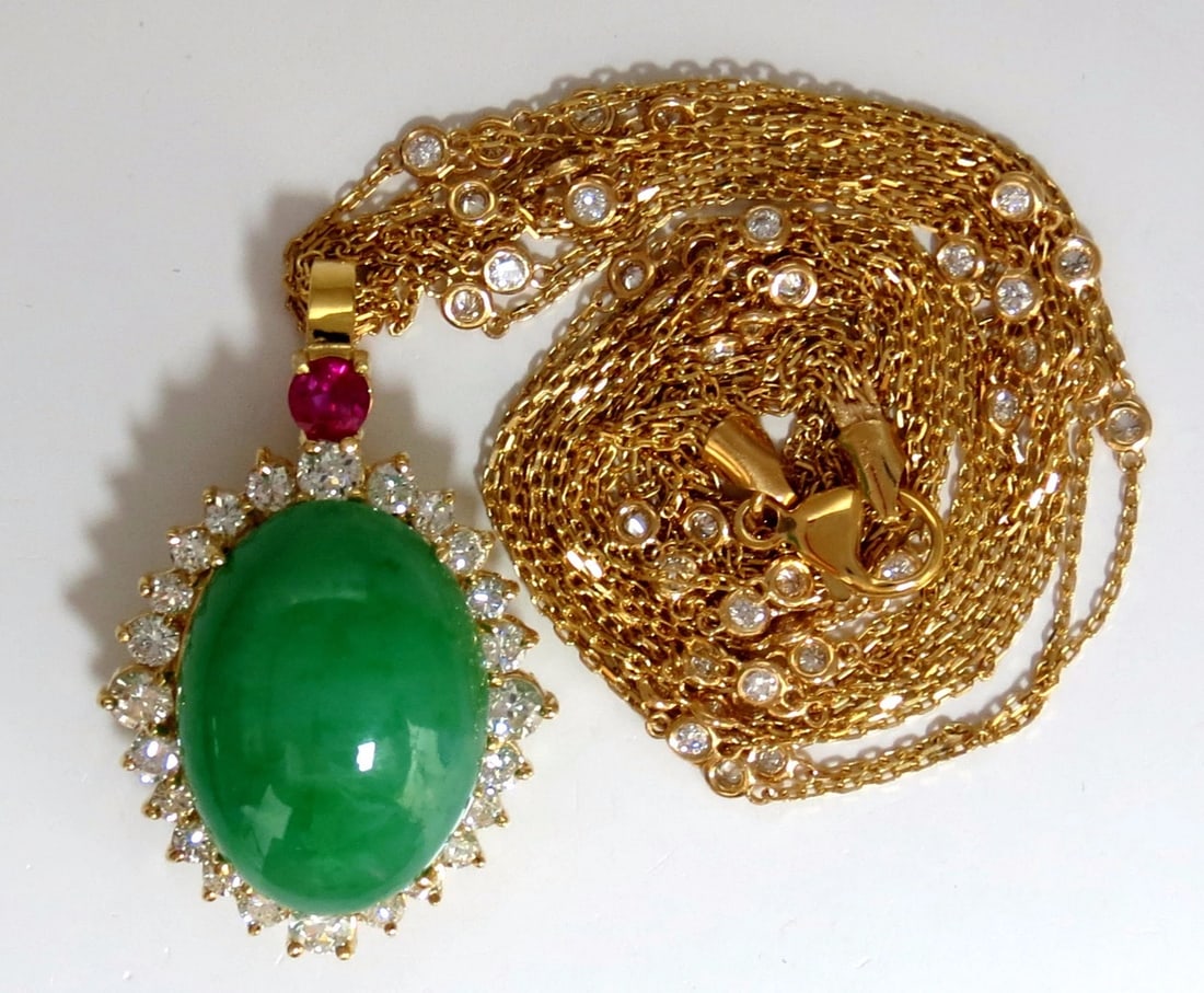 AGL Certified 48.62ct Natural Jade diamond necklace** (1 of 12)