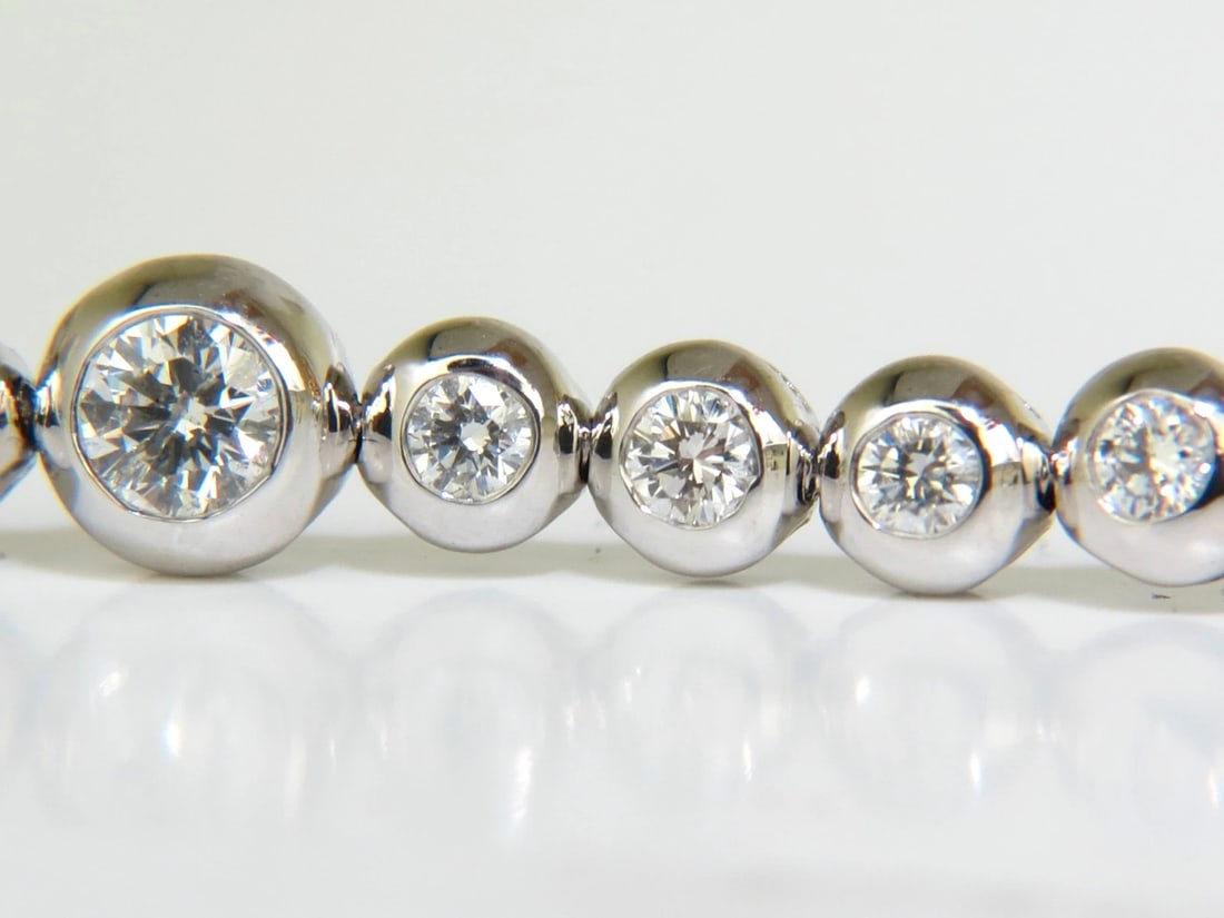 3.65CT NATURAL DIAMONDS TENNIS BRACELET 14KT FLUSH** - 2