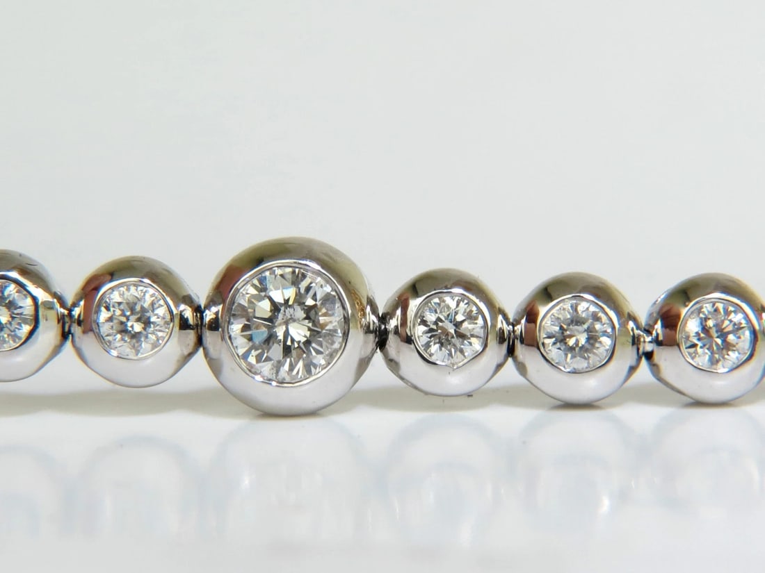 3.65CT NATURAL DIAMONDS TENNIS BRACELET 14KT FLUSH** - 4