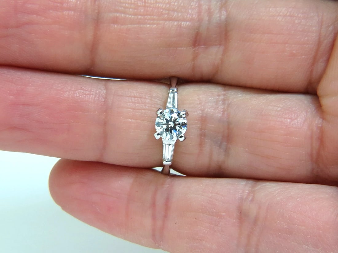 GIA .74CT IDEAL CUT G/VS2 ROUND BRILLIANT NATURAL DIAMOND RING PLATINUM** - 3