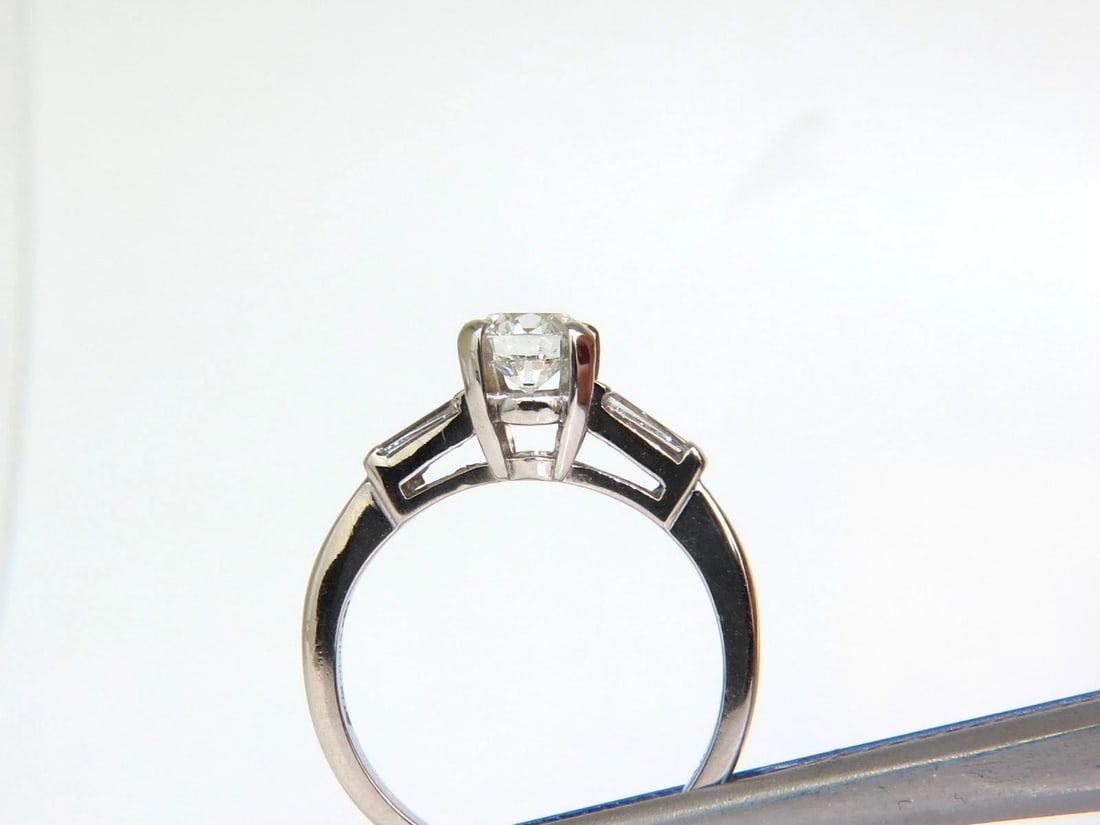GIA .74CT IDEAL CUT G/VS2 ROUND BRILLIANT NATURAL DIAMOND RING PLATINUM** - 5