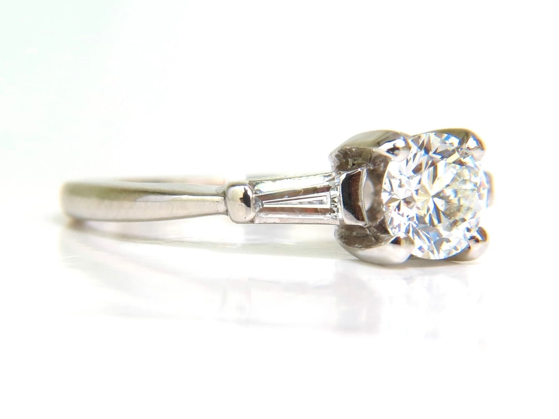 GIA .74CT IDEAL CUT G/VS2 ROUND BRILLIANT NATURAL DIAMOND RING PLATINUM** - 8