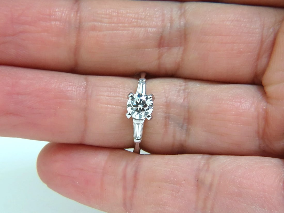 GIA .74CT IDEAL CUT G/VS2 ROUND BRILLIANT NATURAL DIAMOND RING PLATINUM** - 9