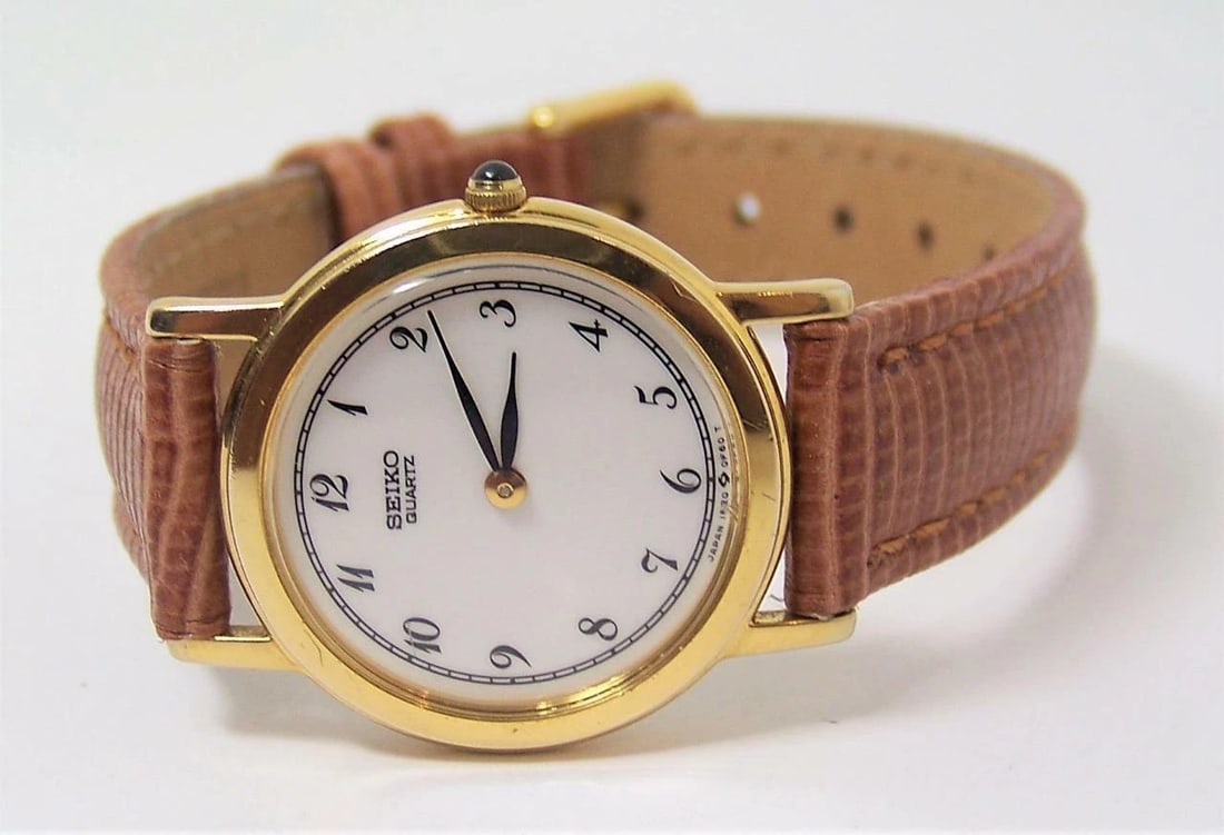 Vintage Ladies 18k Goldplated SEIKO Watch 1F20-OB10* EXLNT* SERVICED - 2