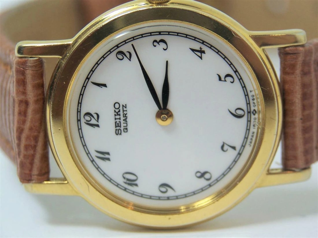 Vintage Ladies 18k Goldplated SEIKO Watch 1F20-OB10* EXLNT* SERVICED - 5