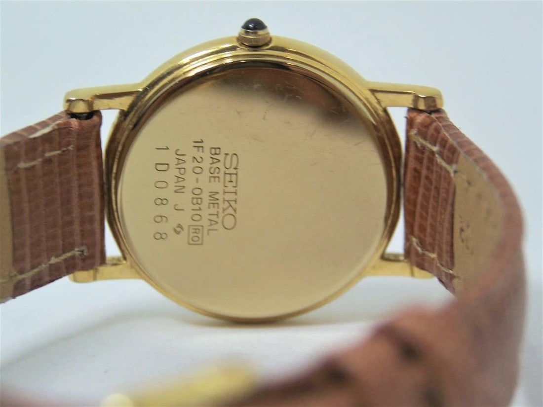 Vintage Ladies 18k Goldplated SEIKO Watch 1F20-OB10* EXLNT* SERVICED - 8