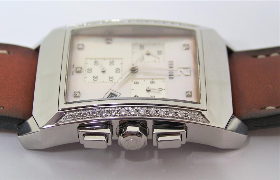 Mens CONCORD Chronograph Watch Ref 14H11491S With Diamonds & Mother of Pearl - 7