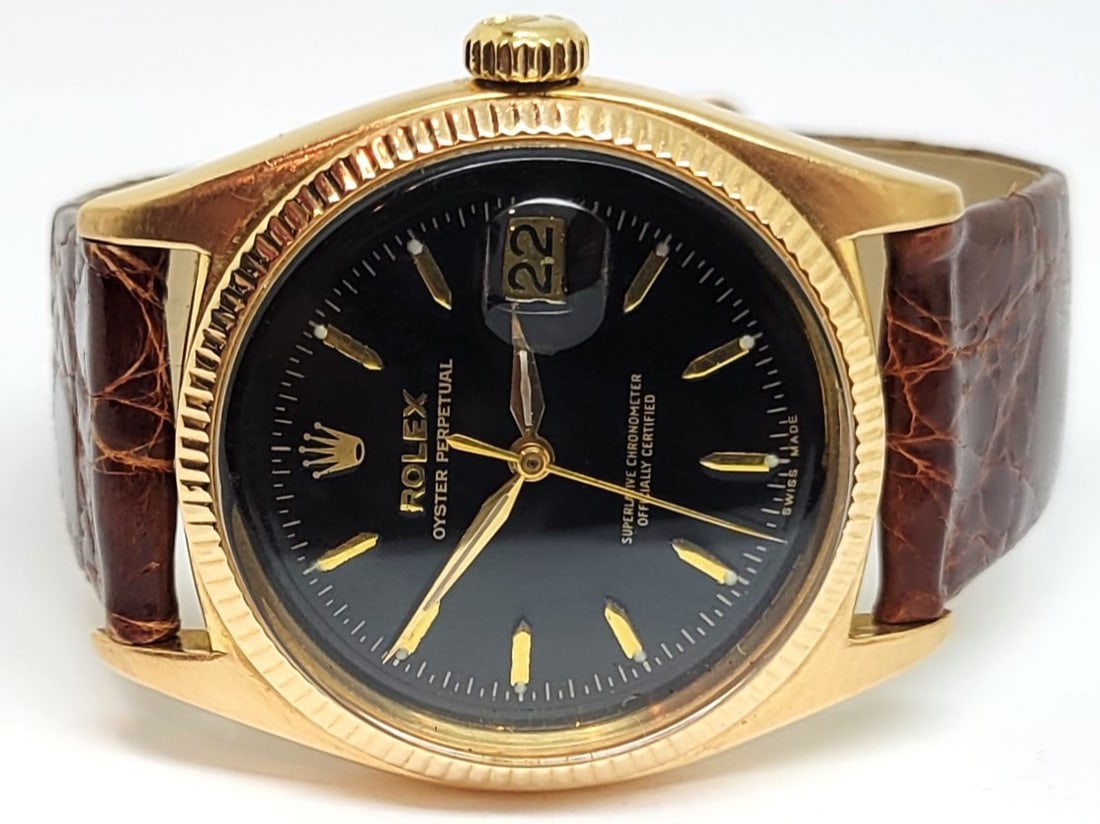 Solid 18k Rose Gold ROLEX Bubble Back Automatic Watch 1960s Ref 6605* EXLNT RARE - 2