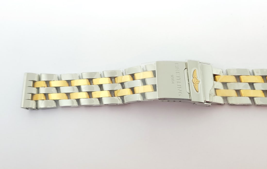 New Original S/Steel & 18k BREITLING Watch Bracelet W4308 Model 20 mm - 3