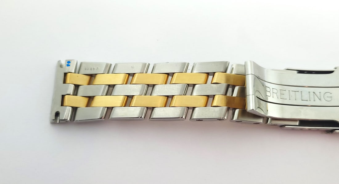 New Original S/Steel & 18k BREITLING Watch Bracelet W4308 Model 20 mm - 6