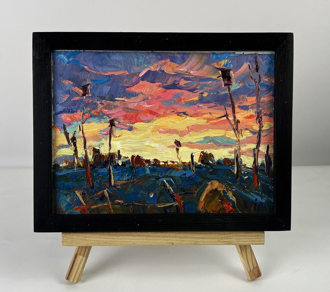 Oil painting Romantic sunset in the field Oleksiy Ivanyuk: Title: Oil painting Romantic sunset in the field Oleksiy Ivanyuk Description: NoAAA6327*** ABOUT THIS PAINTING **** TITLE: "Romantic sunset in the field"* ARTISTS: Oleksiy Ivanyuk* SIZE: 15x20 cm/5.90