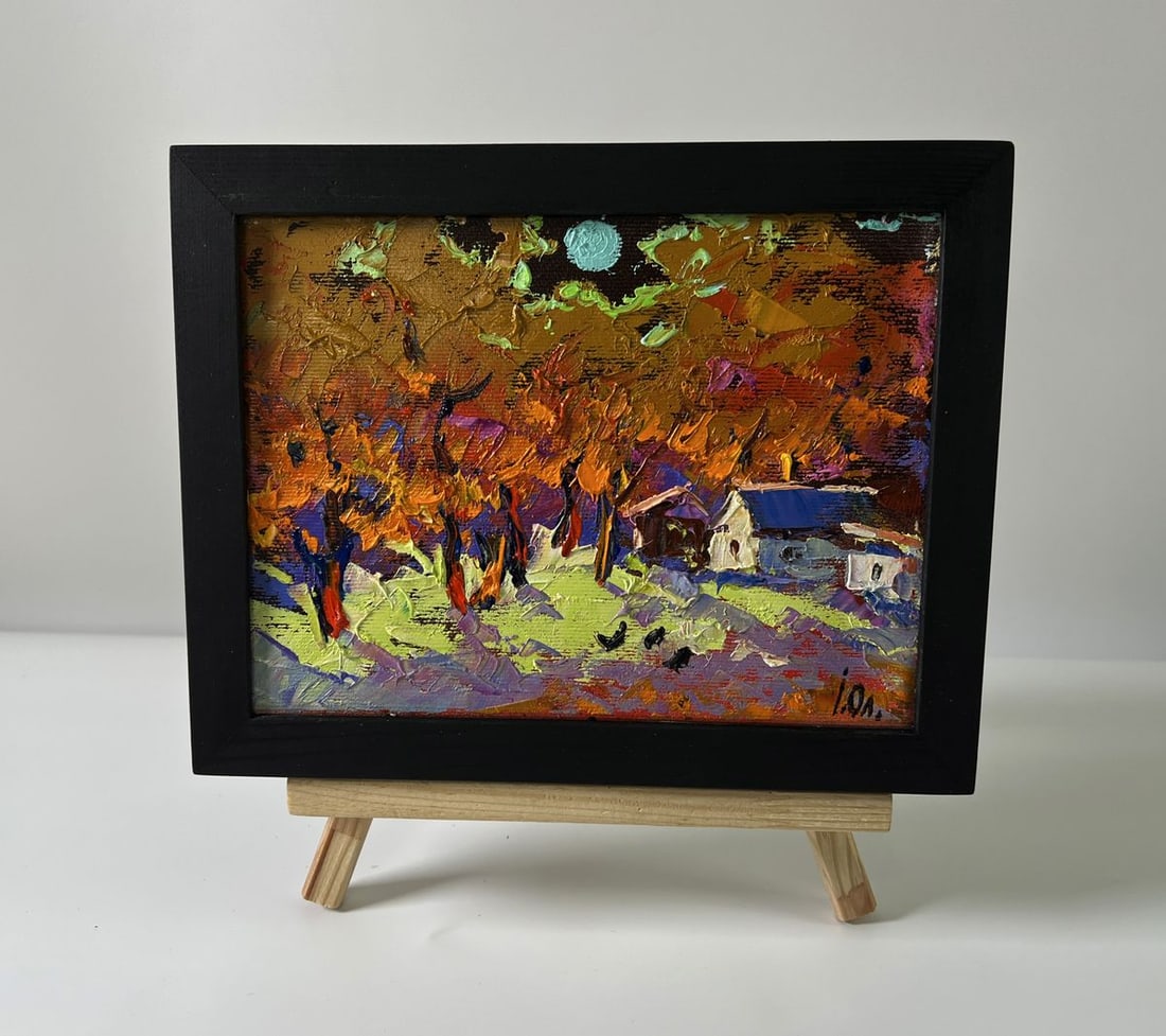 Oil painting Moonlight over the village Oleksiy Ivanyuk (1 of 8)
