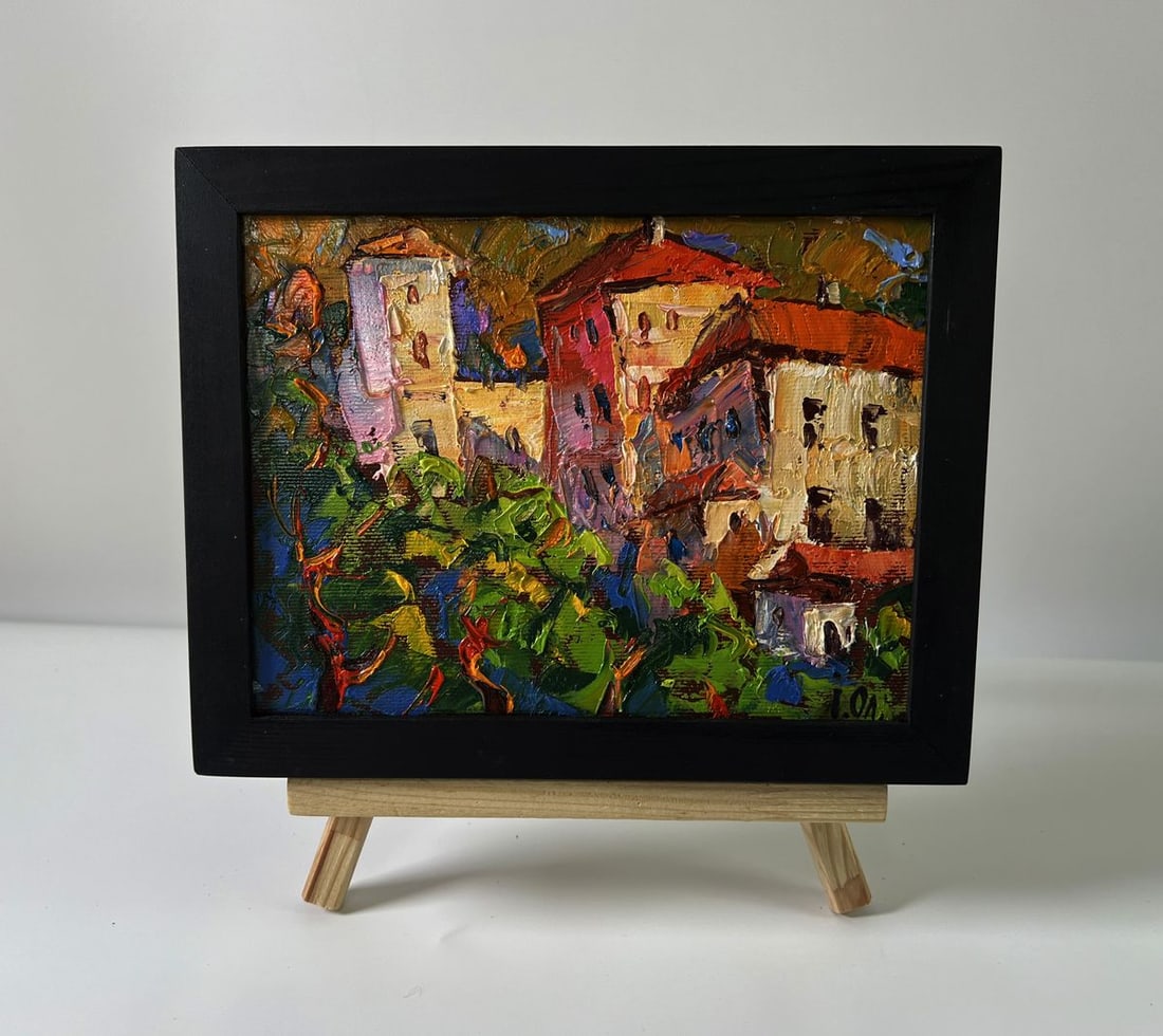 Oil painting Evening city bustle Oleksiy Ivanyuk: Title: Oil painting Evening city bustle Oleksiy Ivanyuk Description: NoAAA5822The Oil painting Canvas titled "Evening city bustle" captures the pulsating rhythm and energy of a town as daylight begins