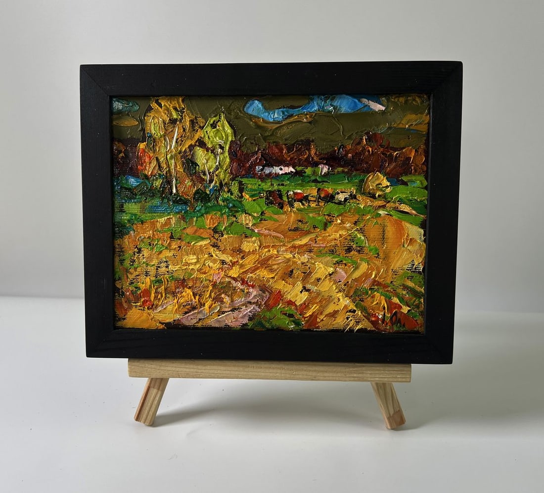 Oil painting Autumn evening fields Oleksiy Ivanyuk (1 of 8)