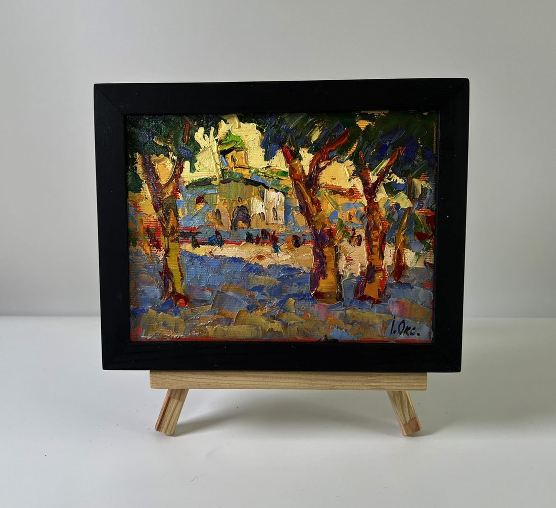 Oil painting Evening sound of the bell Oksana Ivanyuk: Title: Oil painting Evening sound of the bell Oksana Ivanyuk Description: NoAAA5851The Oil painting Canvas titled "Evening sound of the bell" envelops the viewer in an atmosphere where architecture, n