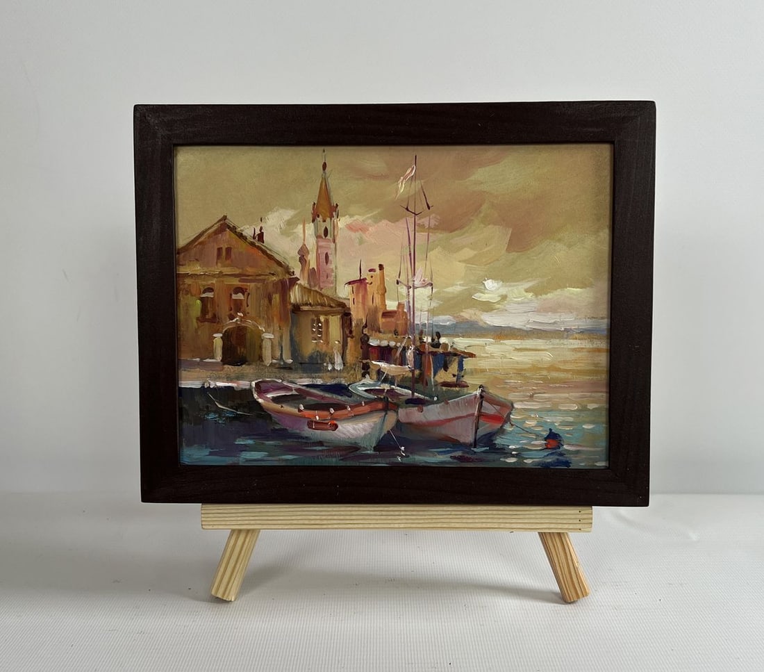 Oil painting The sun is sinking into the sea Yuriy Suprunchuk: Title: Oil painting The sun is sinking into the sea Yuriy Suprunchuk Description: NoAAA4337The painting "The Sun is Sinking into the Sea" captures the serene and poetic moment of sunset over a