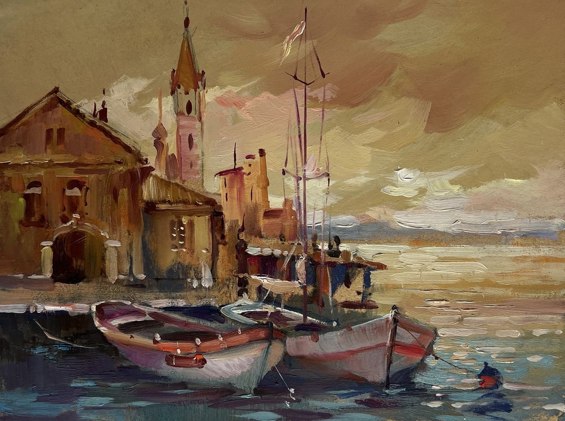 Oil painting The sun is sinking into the sea Yuriy Suprunchuk - 3