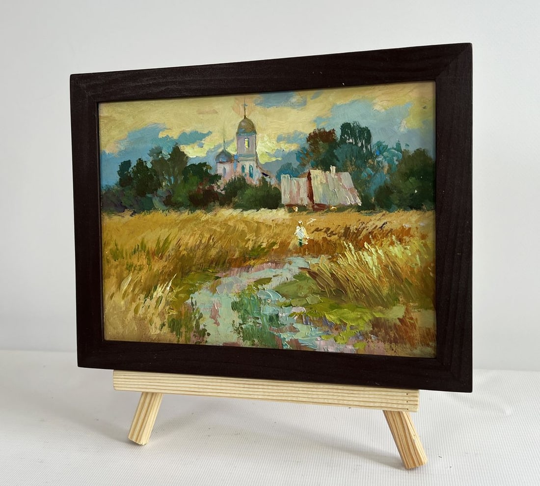 Oil painting Golden fields and sunset Yuriy Suprunchuk - 2