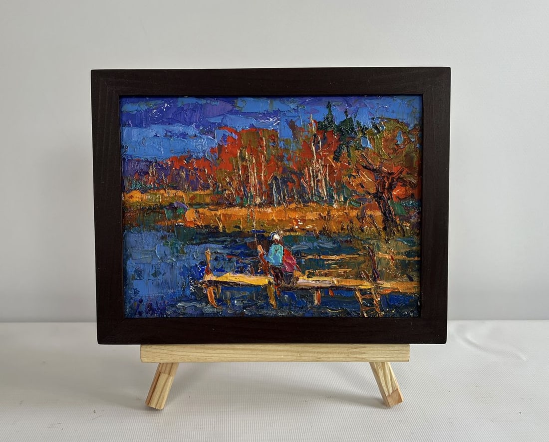 Oil painting Autumn mood near the river Oksana Kalenyuk (1 of 8)