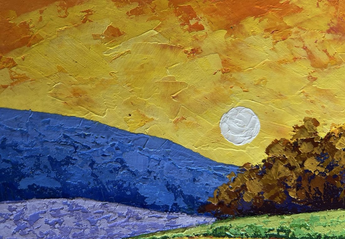 Oil painting Autumn evening in the field V. Zadorozhnya - 5