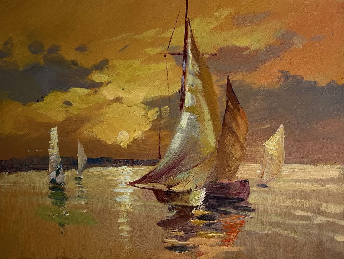 Oil painting In the evening at sea Yuriy Suprunchuk - 3