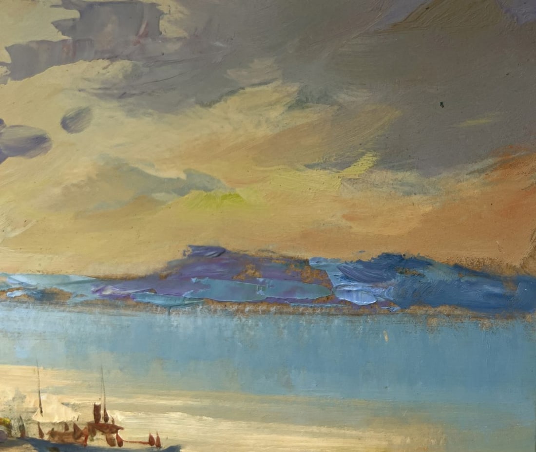 Oil painting Orange sunset in the sea Yuriy Suprunchuk - 6