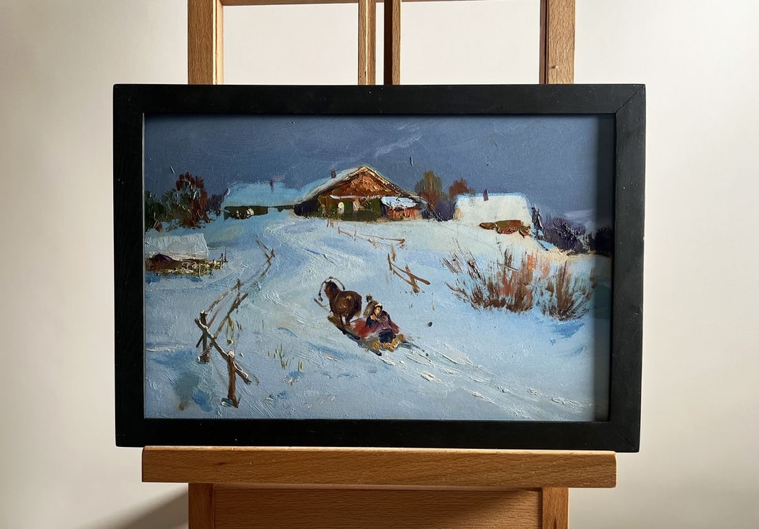 Oil painting Cozy winter evening Yuriy Suprunchuk (1 of 10)
