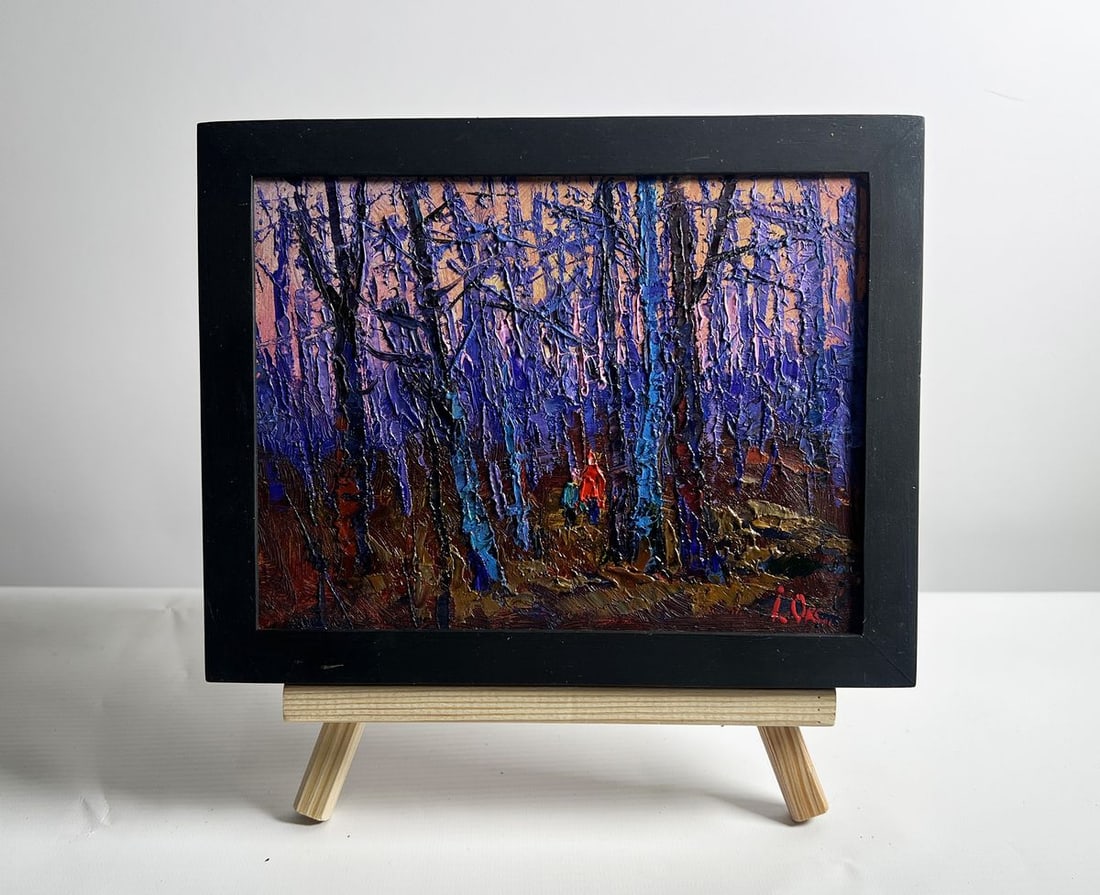 Oil painting Forest covered with frost Oksana Kalenyuk (1 of 10)