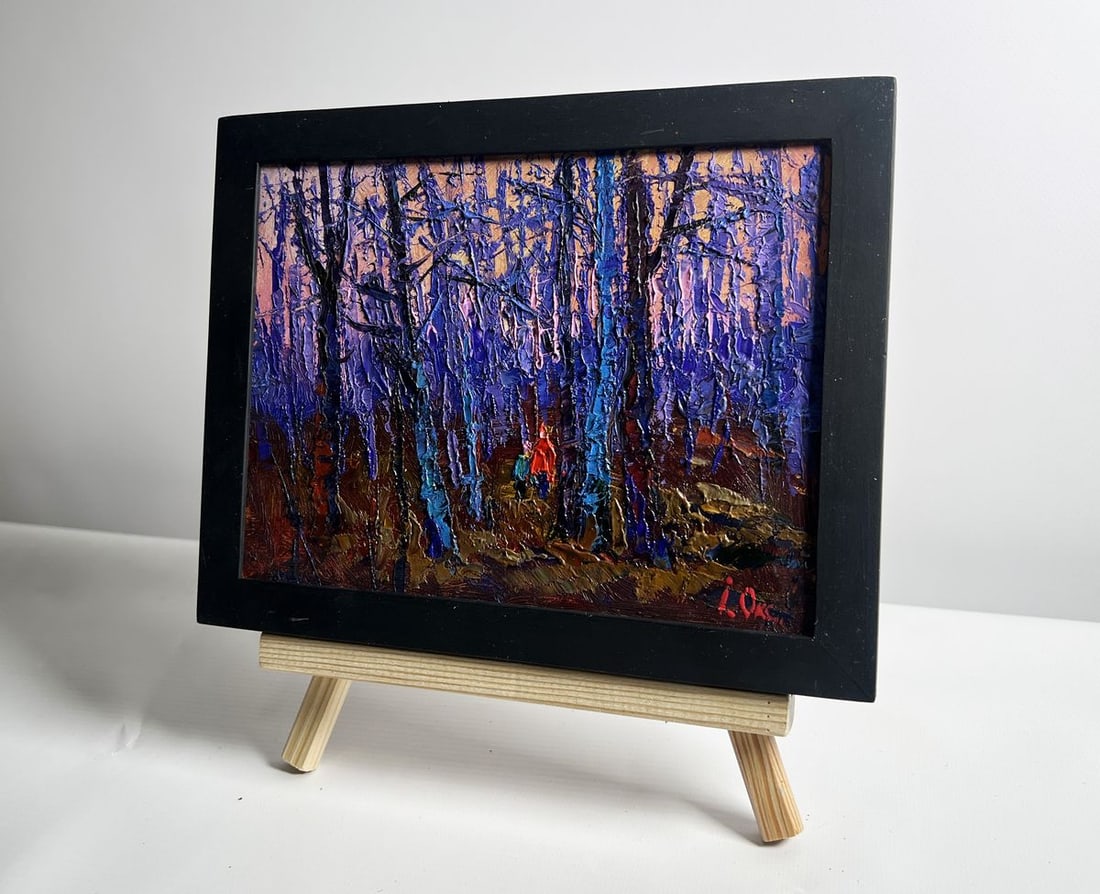 Oil painting Forest covered with frost Oksana Kalenyuk - 2
