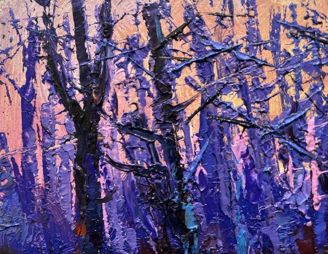 Oil painting Forest covered with frost Oksana Kalenyuk - 4