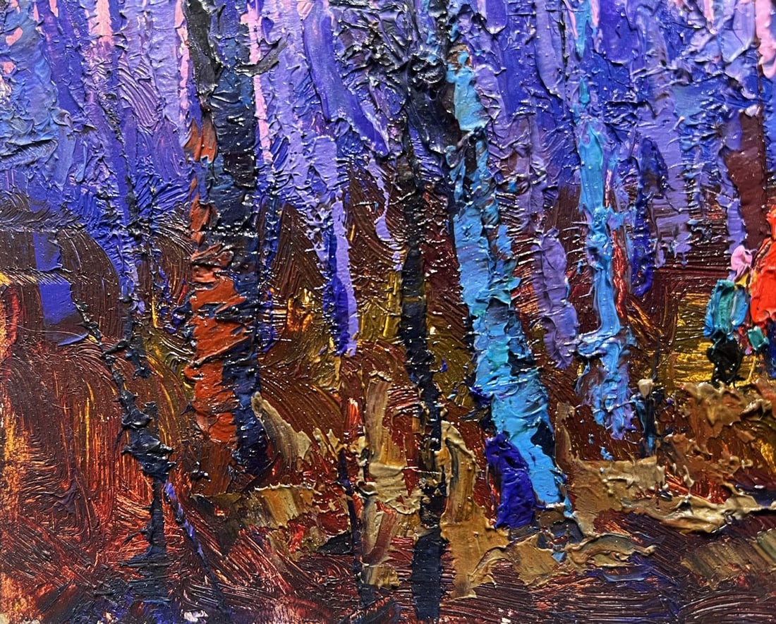 Oil painting Forest covered with frost Oksana Kalenyuk - 5